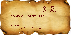 Koprda Rozália névjegykártya